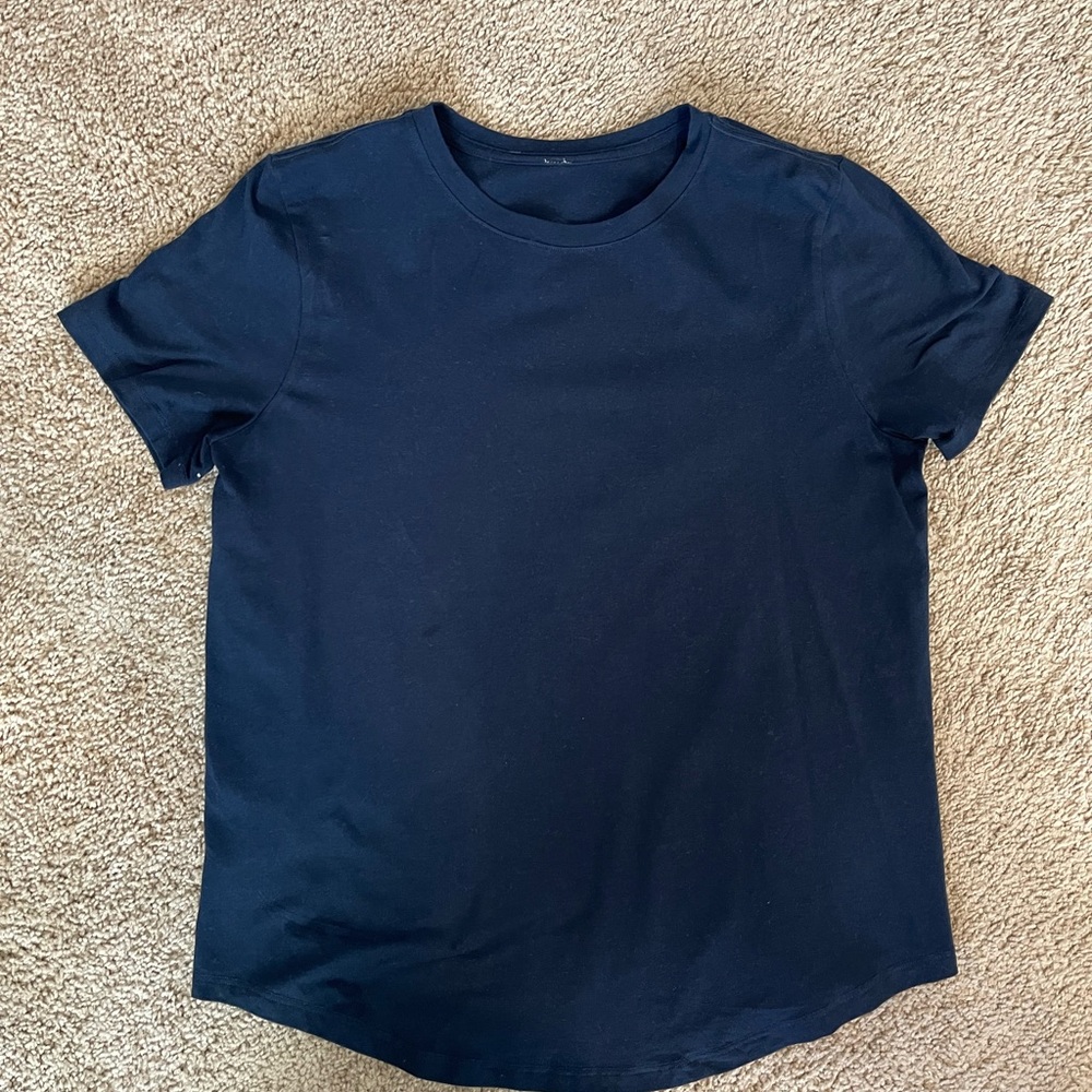 Lululemon Love Curved-Hem Crewneck T-Shirt- navy blue